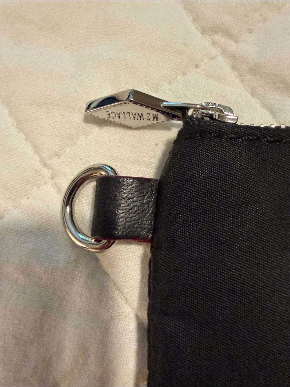 MZ Wallace Black Nylon Toiletry Pouch with Brown Leather Logo Patch - Picture 3 of 5